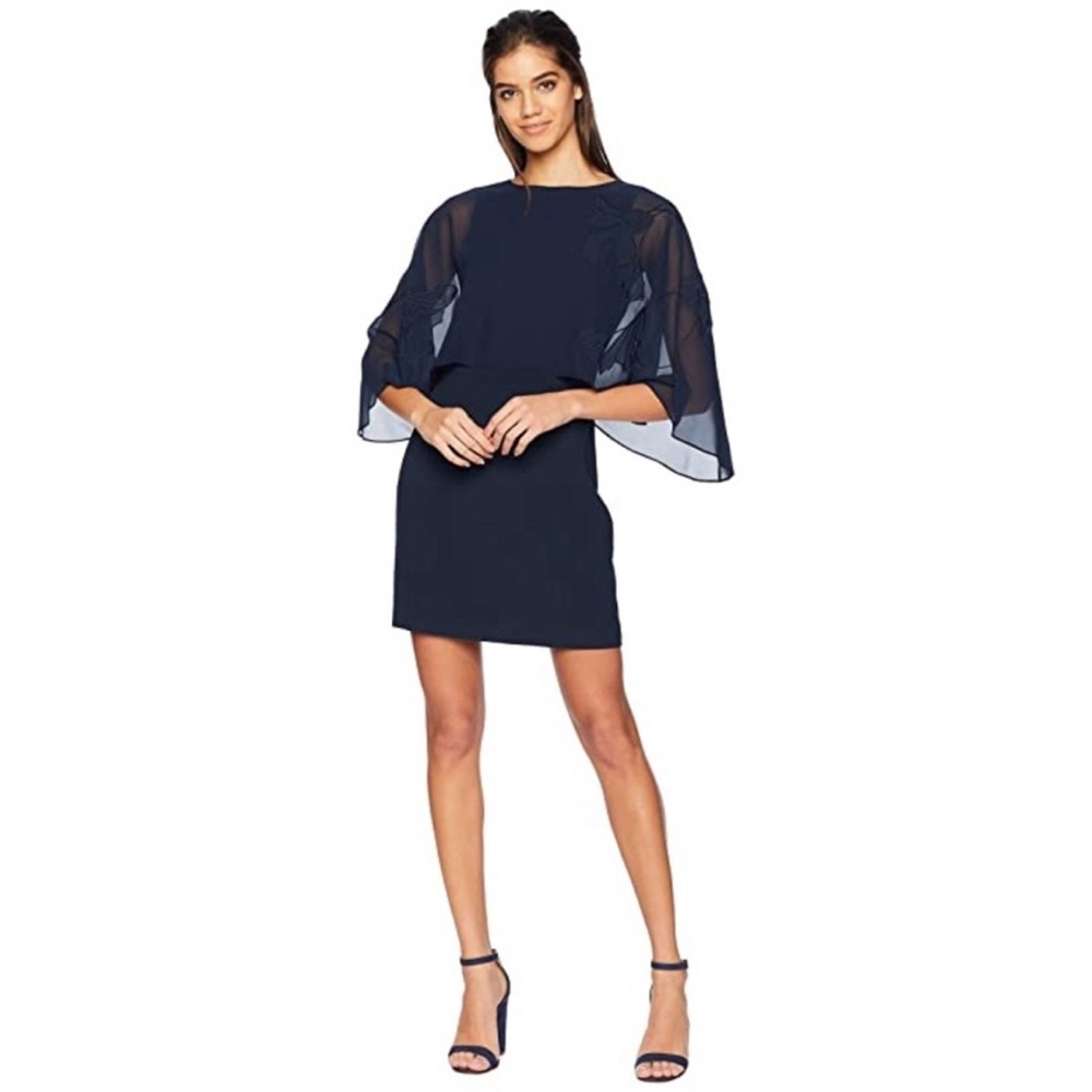 Halston Heritage Cape Sleeve Dress
